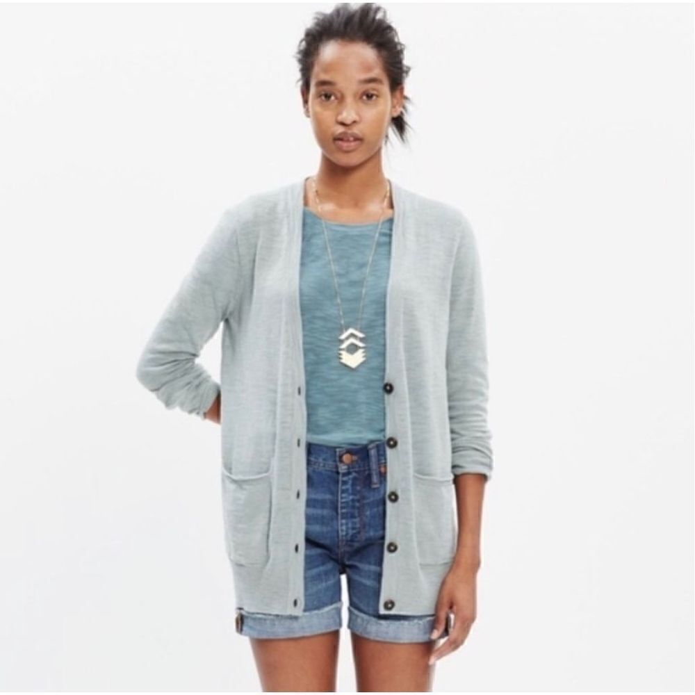 Madewell Graduate Sweater Cardigan Light Green Cotton Spring Women’s Size XS